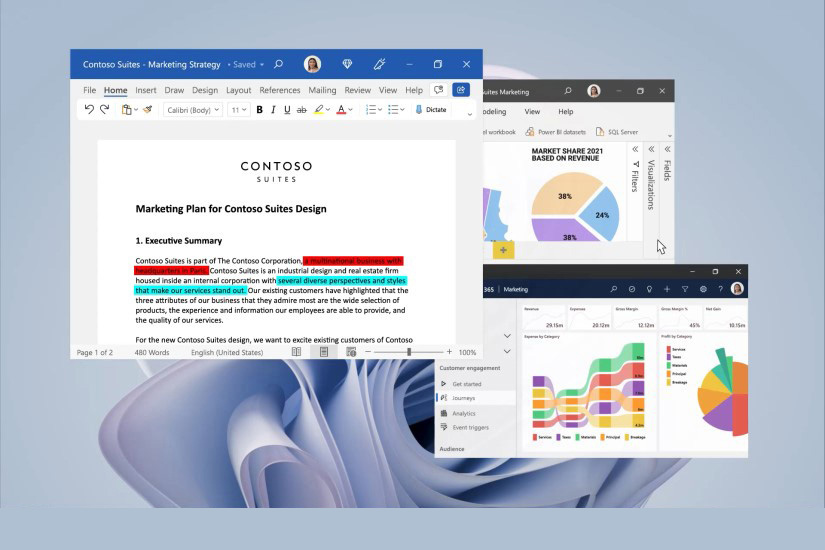 Verwendung von Snap-Layouts auf einem Surface Pro 9