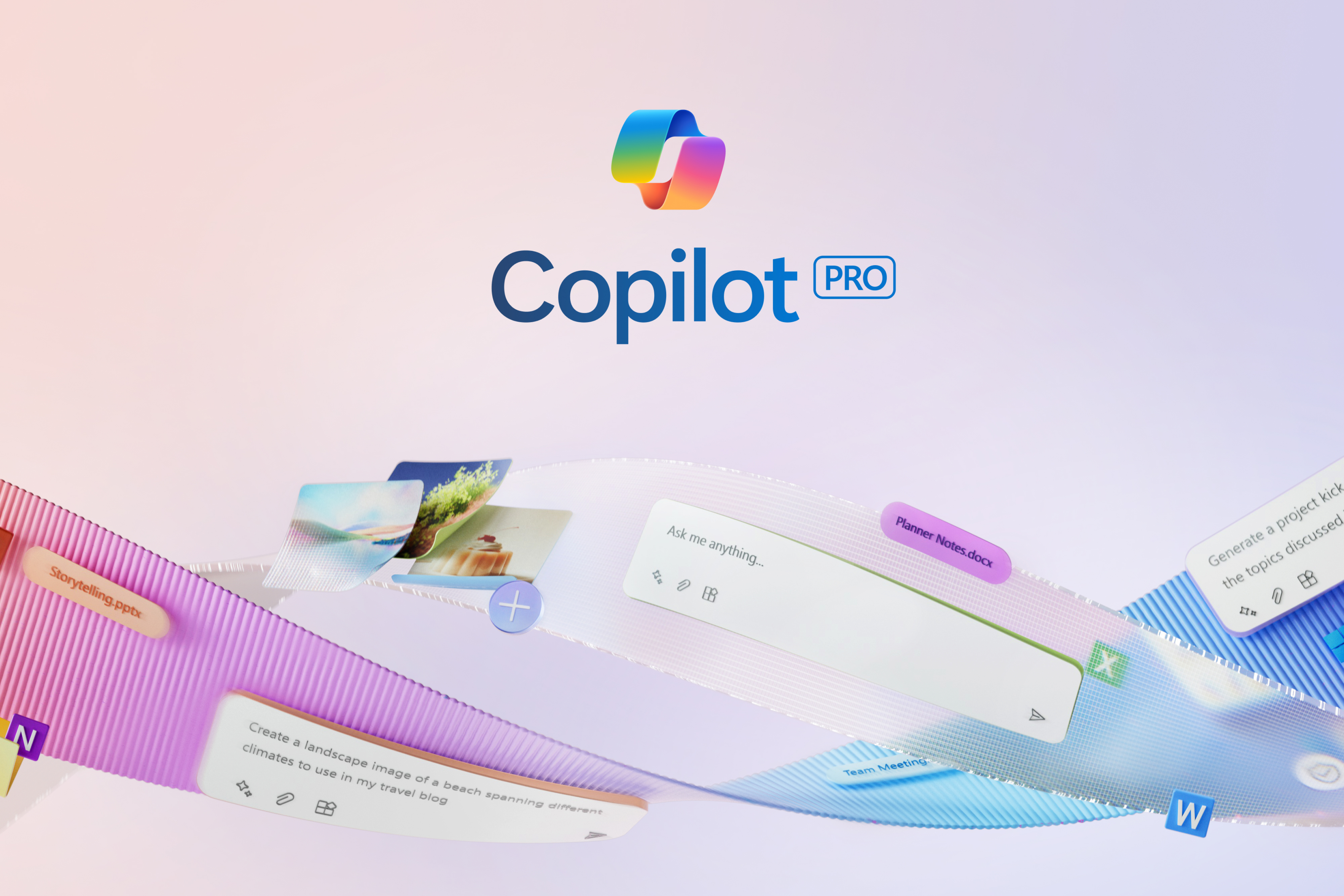 Copilot logo and search box