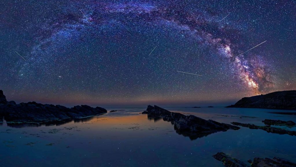 Milky Way during the Perseids flow above the Black sea, Bulgaria