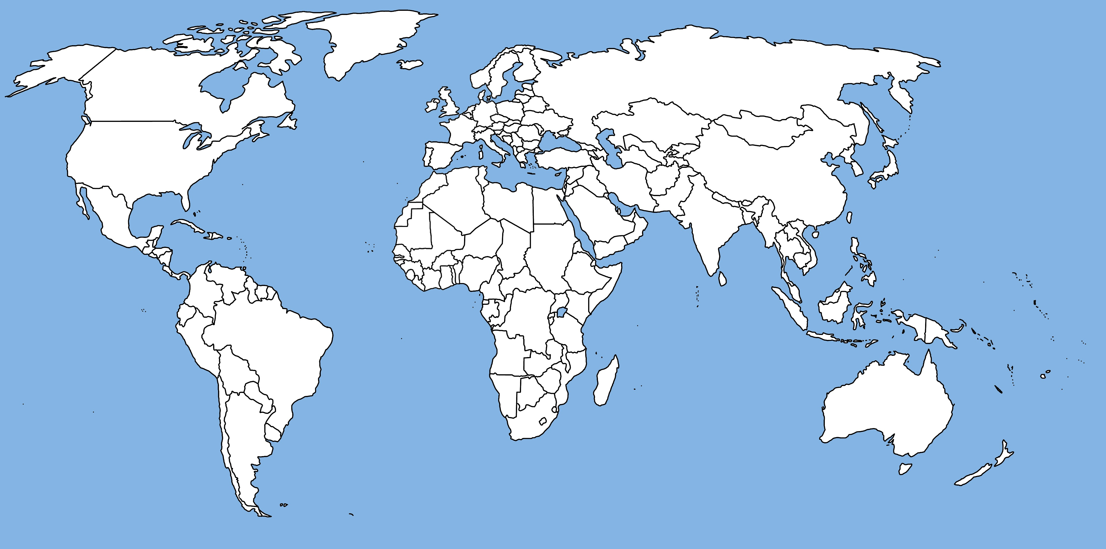 Printable Labeled World Map