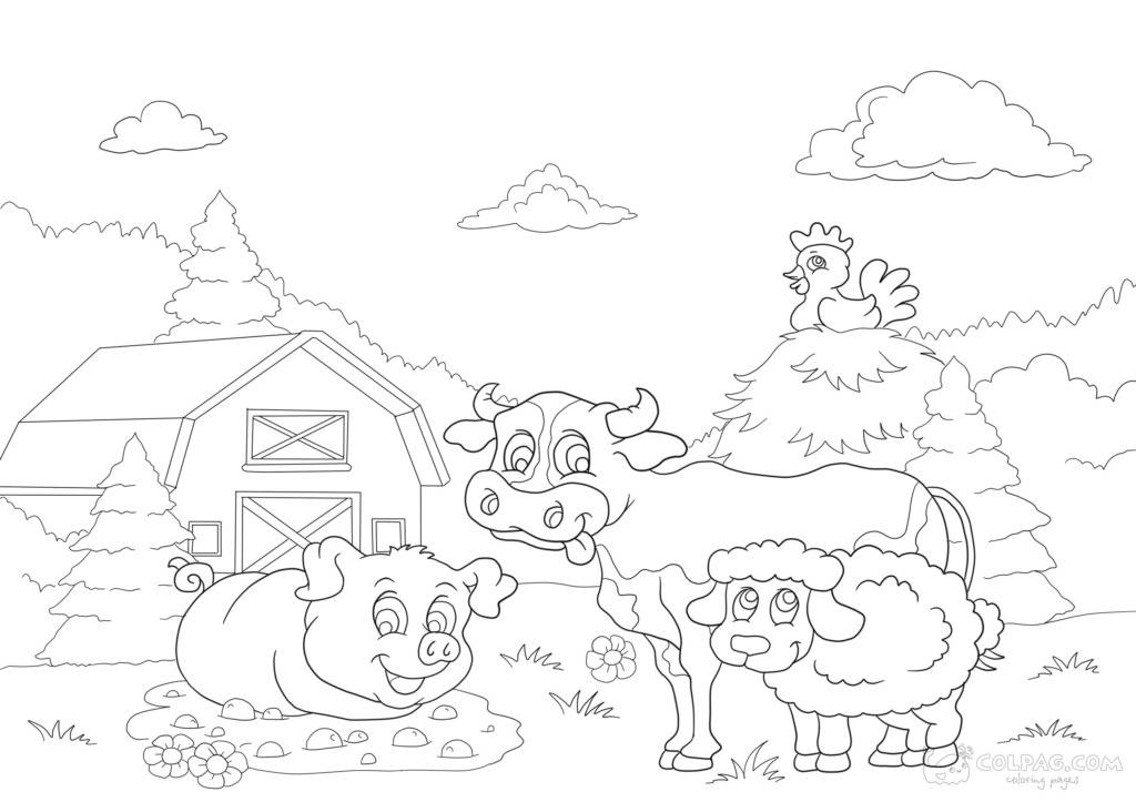 Coloriages d'animaux de la ferme