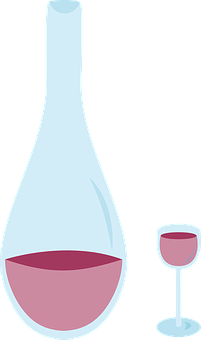 Wine Decanterand Glass Vector