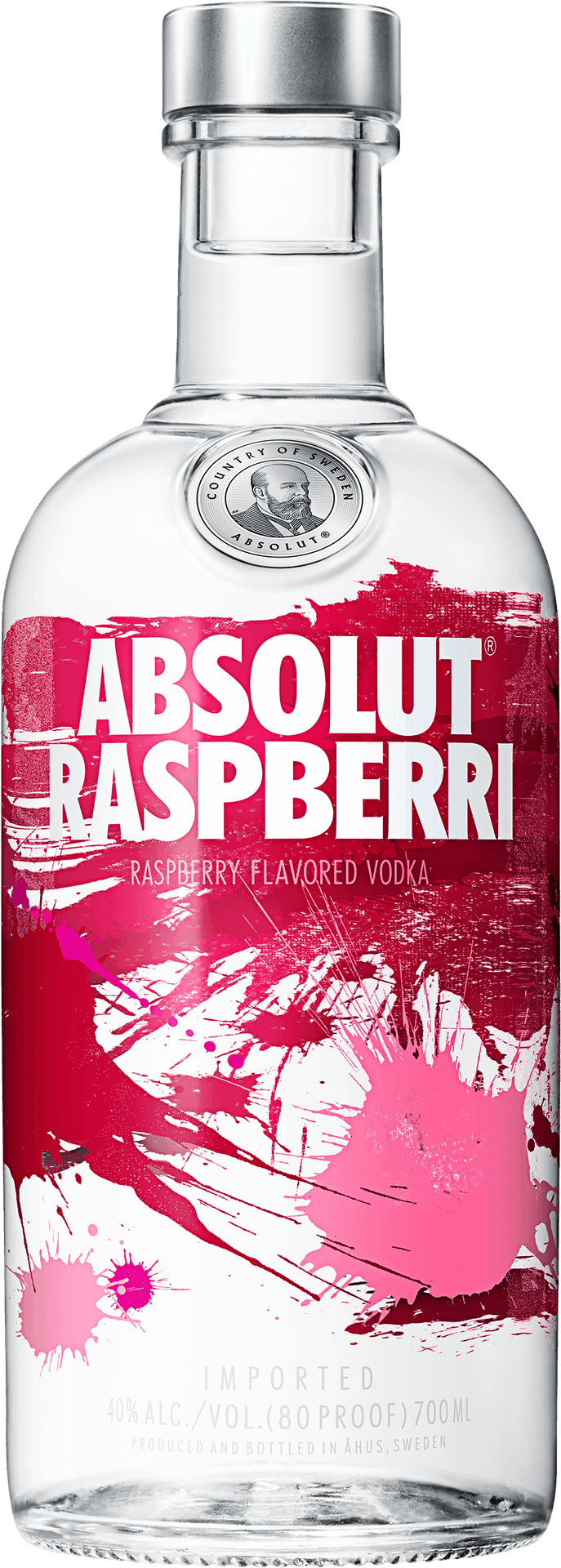 Absolut Raspberry Vodka Bottle PNG image