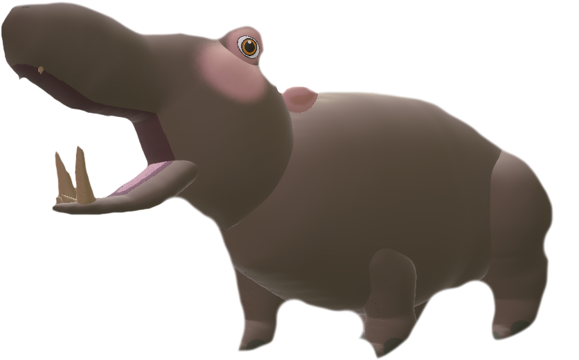 Animated Hippopotamus Character PNG image