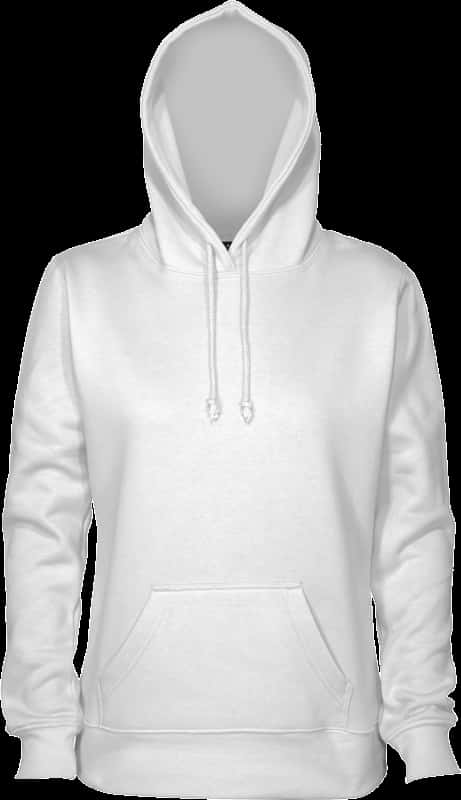 Blank White Hoodie Mockup PNG image