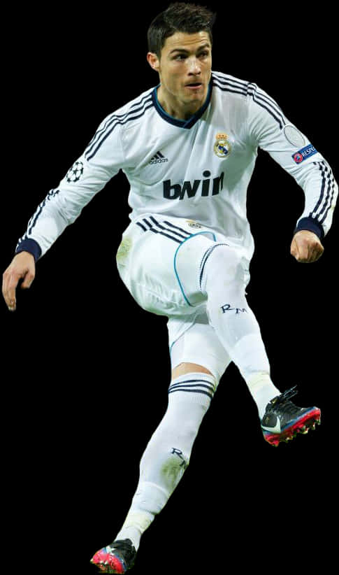 Cristiano Ronaldo Real Madrid Action Shot PNG image