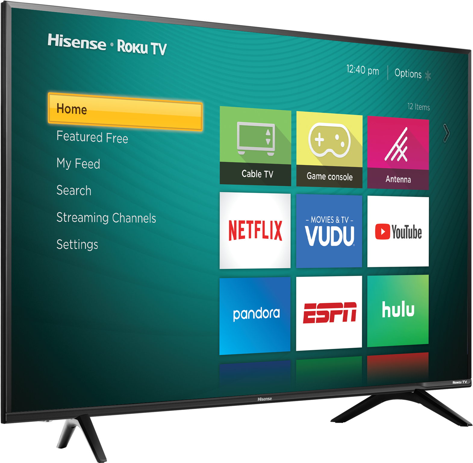 Hisense Roku T V Interface PNG image