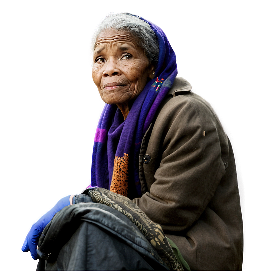 Homeless Woman Portrait Png 06132024 PNG image