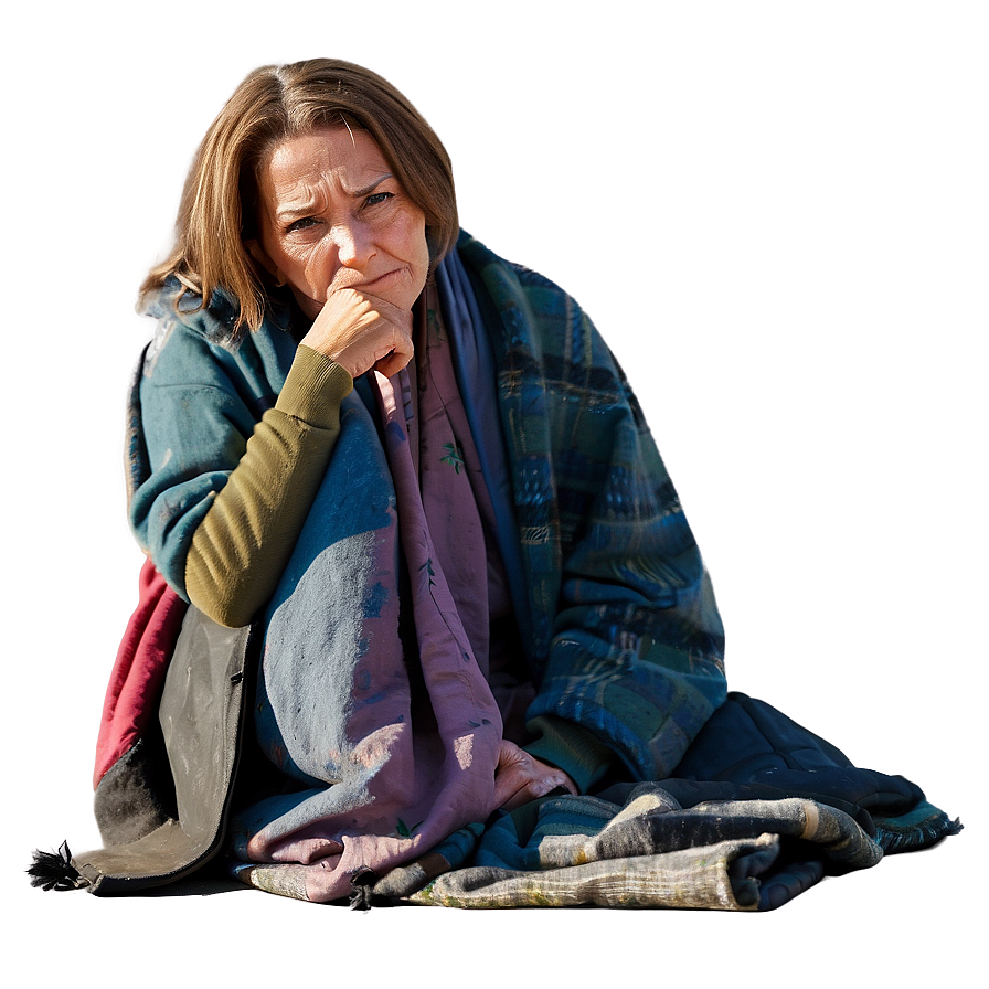 Homeless Woman Portrait Png 06132024 PNG image