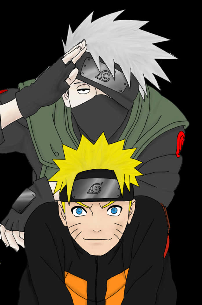 Kakashi Patting Naruto Head PNG image