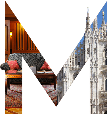 Milan Duomoand Luxury Hotel Room Contrast PNG image