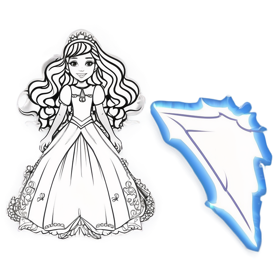 Princess Coloring Page Png 88 PNG image