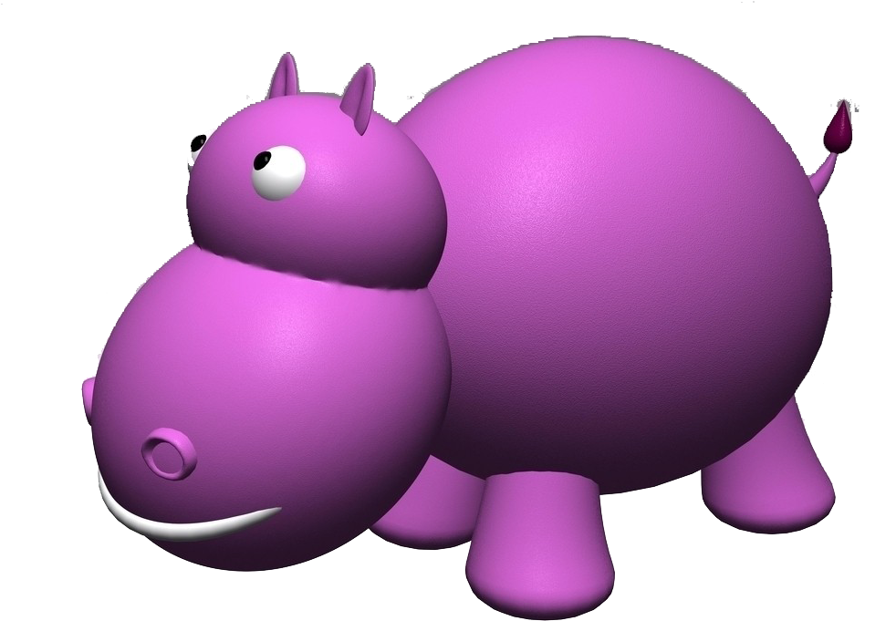 Purple Cartoon Hippopotamus PNG image