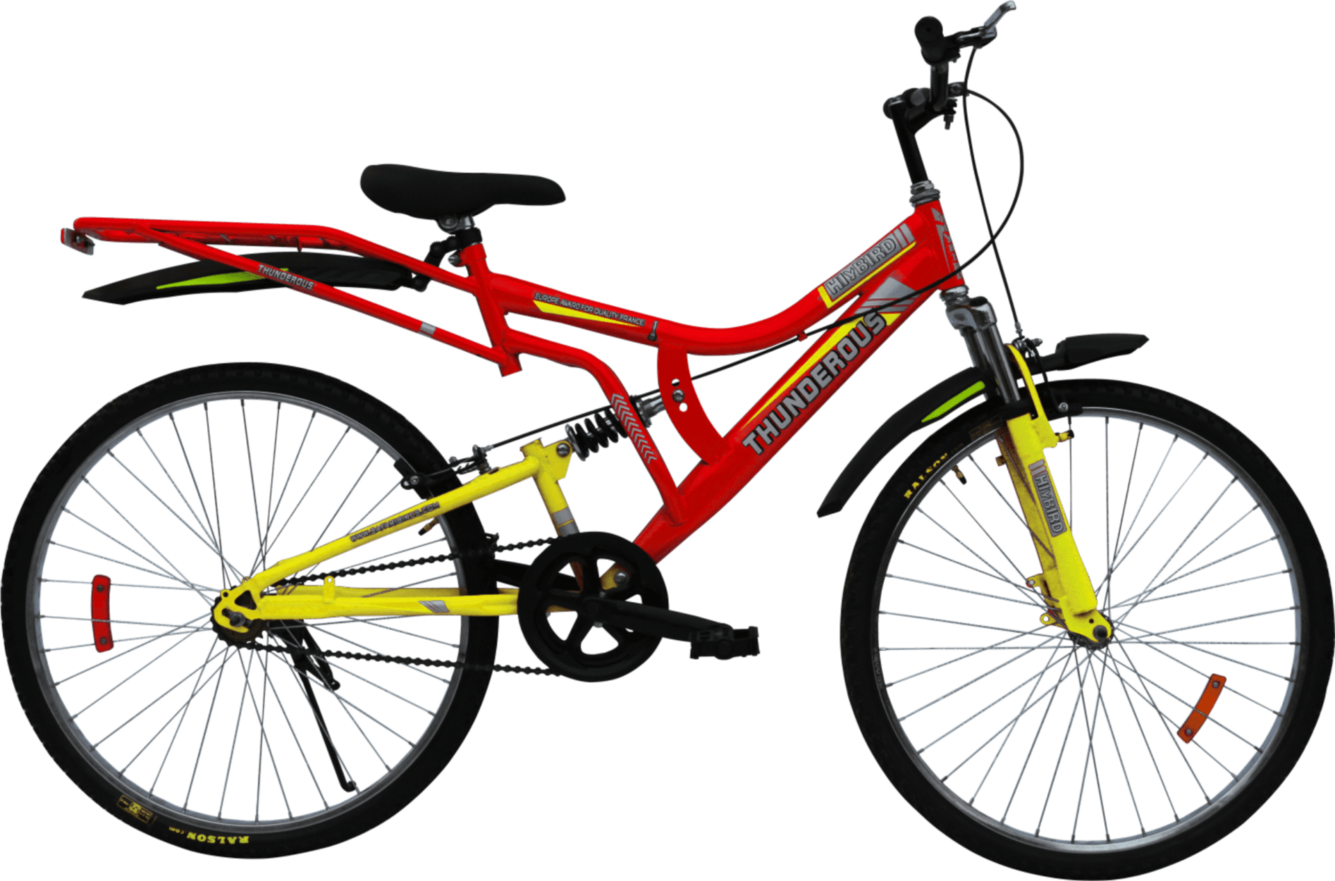 Redand Yellow Mountain Bike PNG image