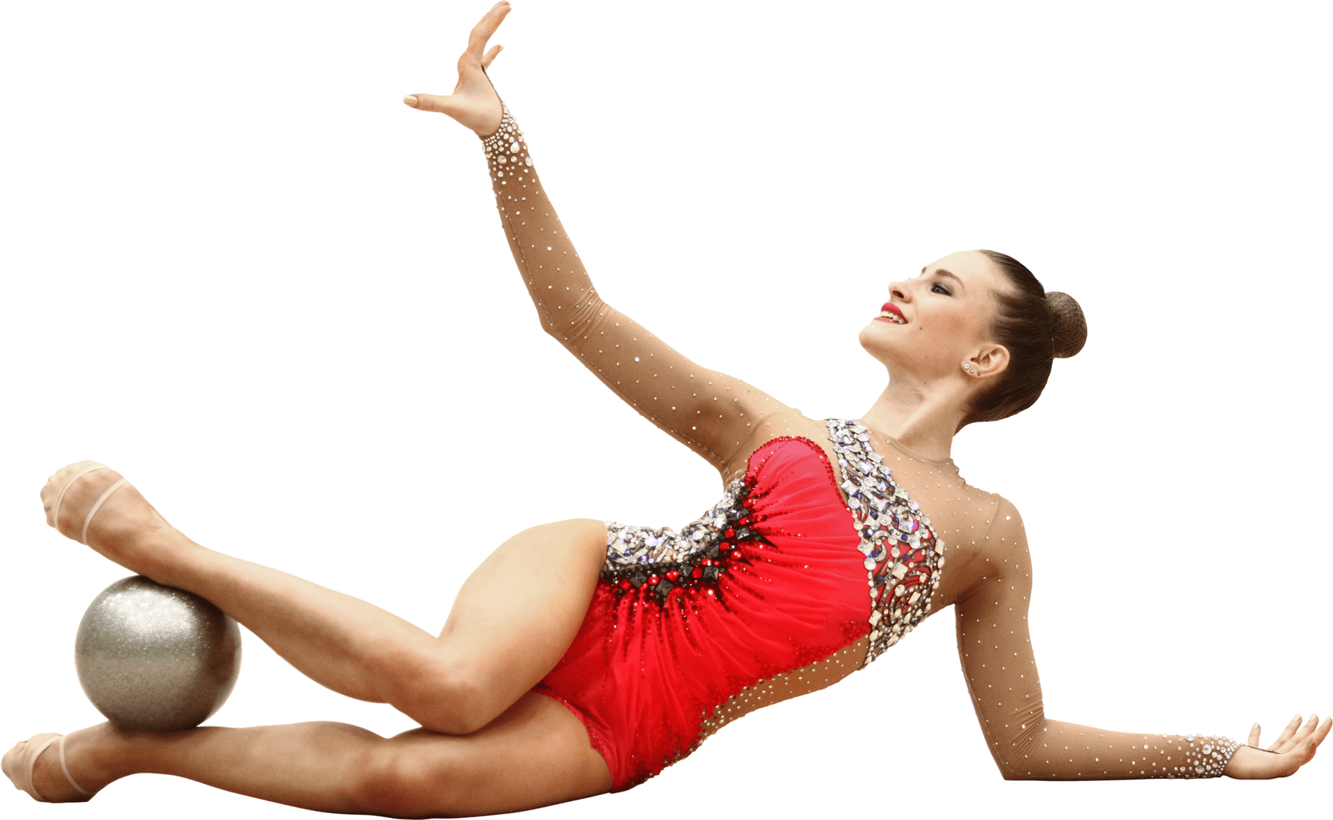 Rhythmic Gymnast Graceful Posewith Ball PNG image