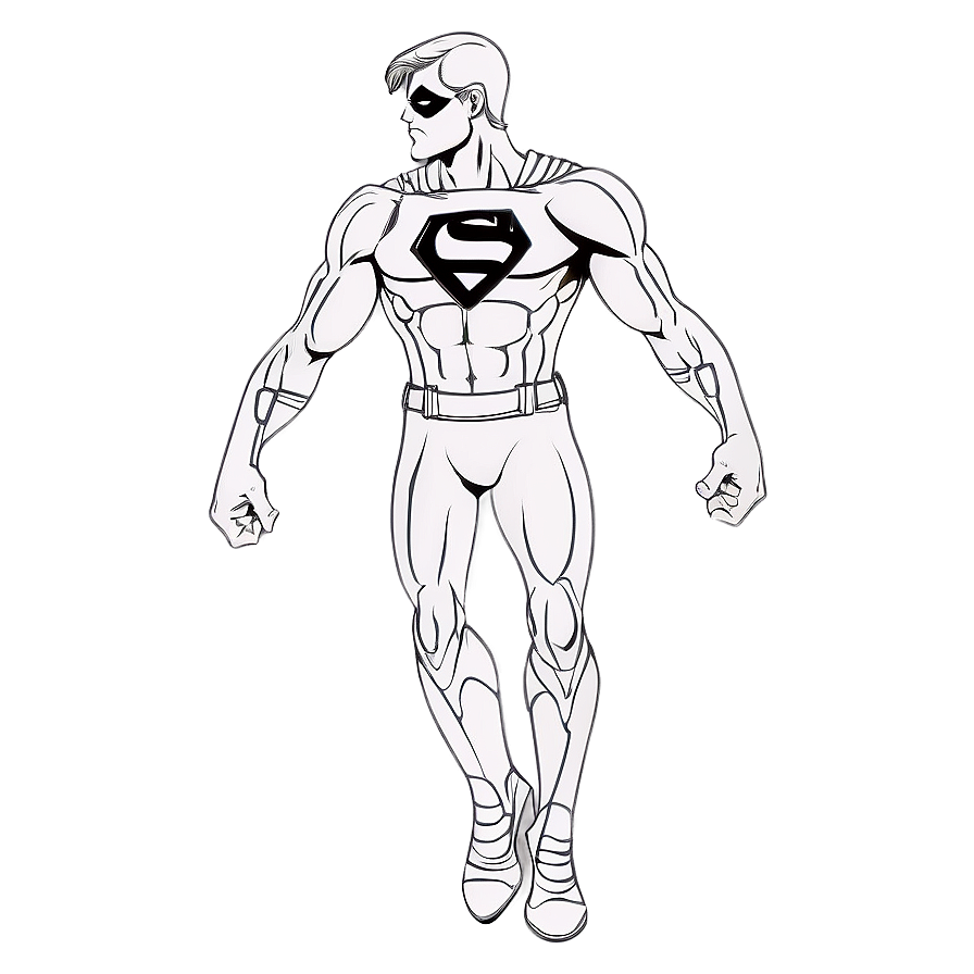 Superhero Coloring Page Png 73 PNG image