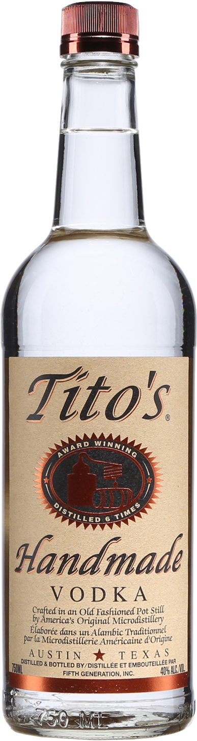 Titos Handmade Vodka Bottle PNG image