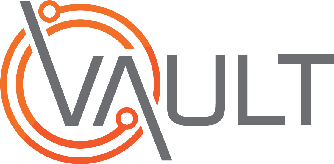 Vault Logo Orangeand Gray PNG image