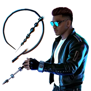 Cool Guy In Cyberpunk Style Png 06252024 PNG image