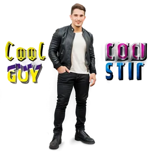 Cool Guy In Leather Jacket Png Fyv70 PNG image