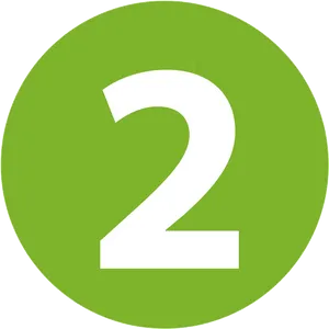 Green Circle Number2 PNG image