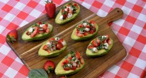 Strawberry Caprese Stuffed Avocados