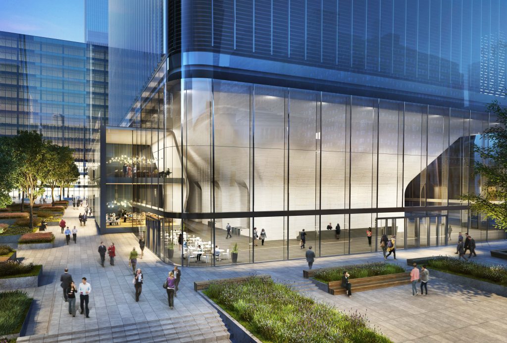 Rendering of One Manhattan West's lobby