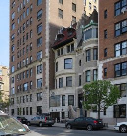 Existing conditions at 36 Riverside Drive, which is the left of the two old townhouses.