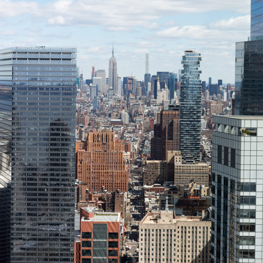 Midtown and 56 Leonard Street from 50 West Street, image by Andrew Campbell Nelson