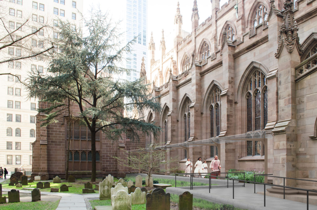 New Graveyard Canopy, rendering courtesy the Trinity Church Wall Street