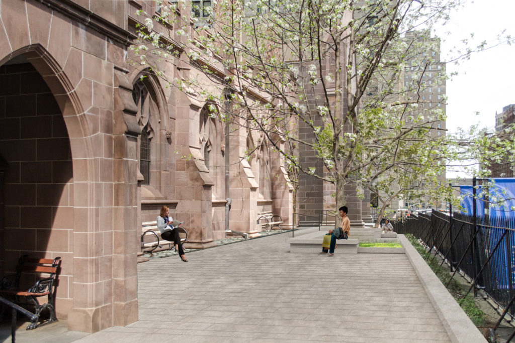 West Perspective planned construction, image courtesy the Trinity Church Wall Street