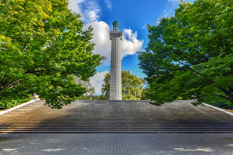 View of the Prison Ship Martyrs' Monument in Fort Greene Park - New York Parks Department