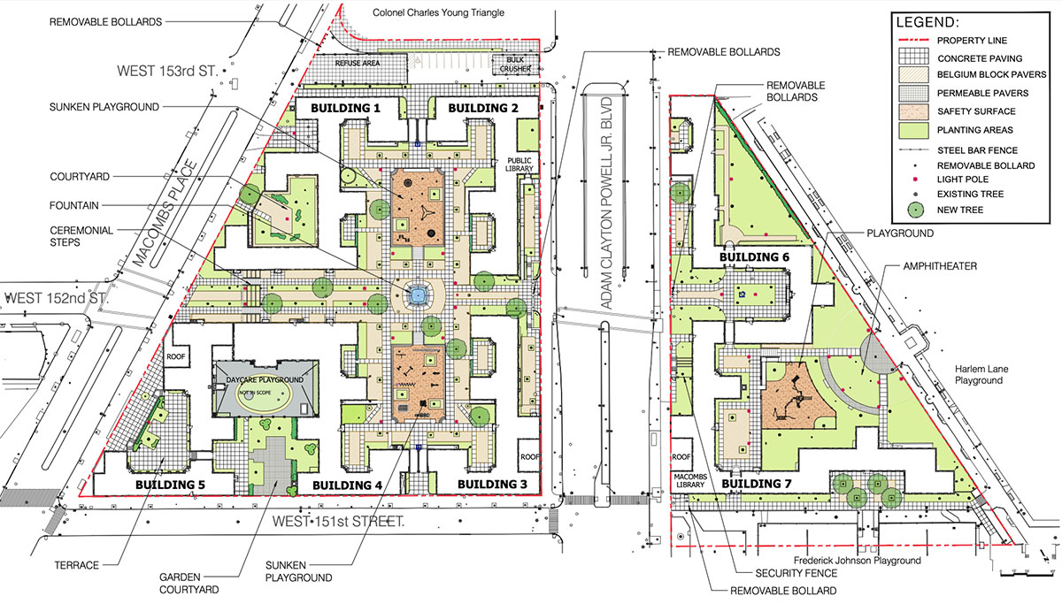 LPC-approved master site plan and project scope - Harlem River Houses