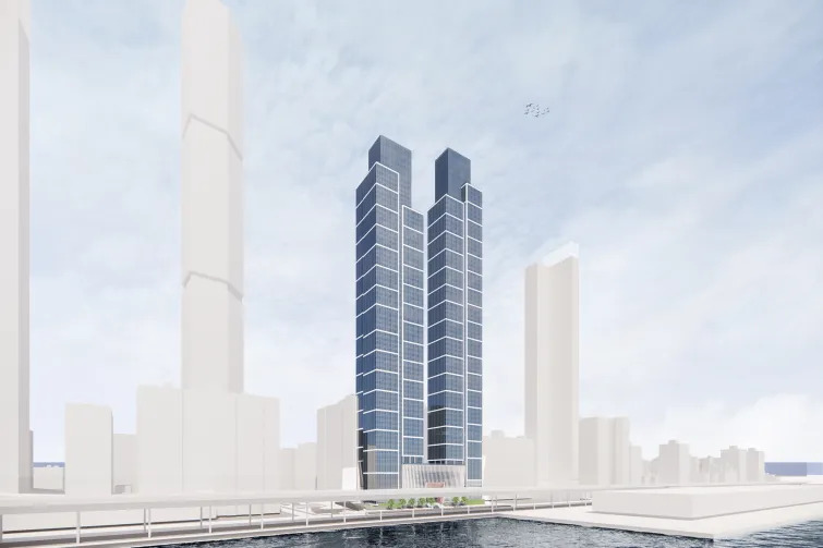 Updated preliminary rendering of 260 South Street towers