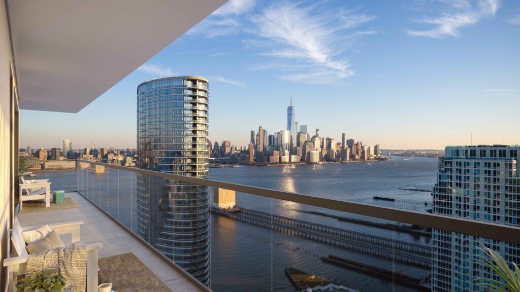 View from an apartment balcony at 30 Park Lane North. Designed by Woods Bagot Architects