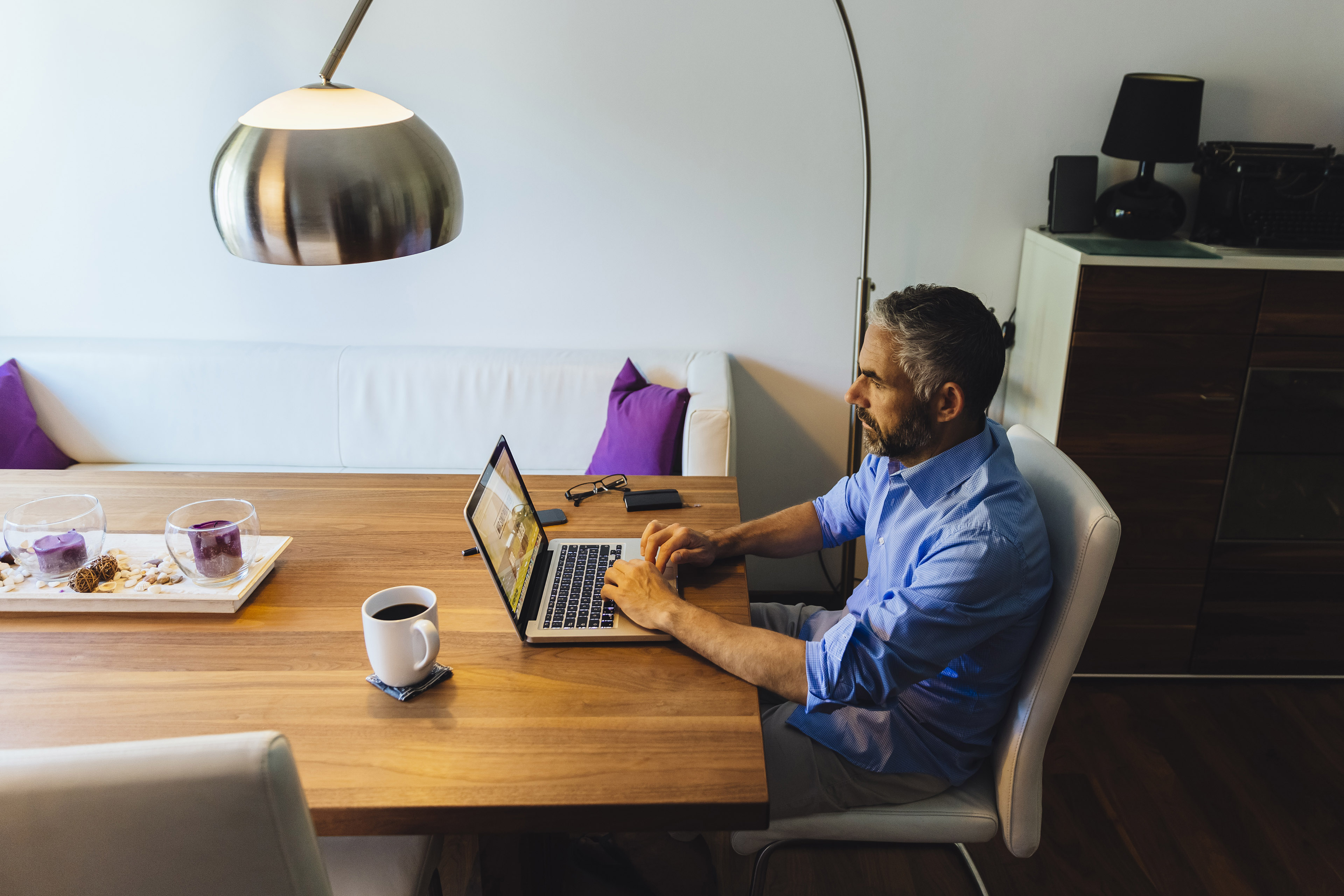 Businessman working at home office