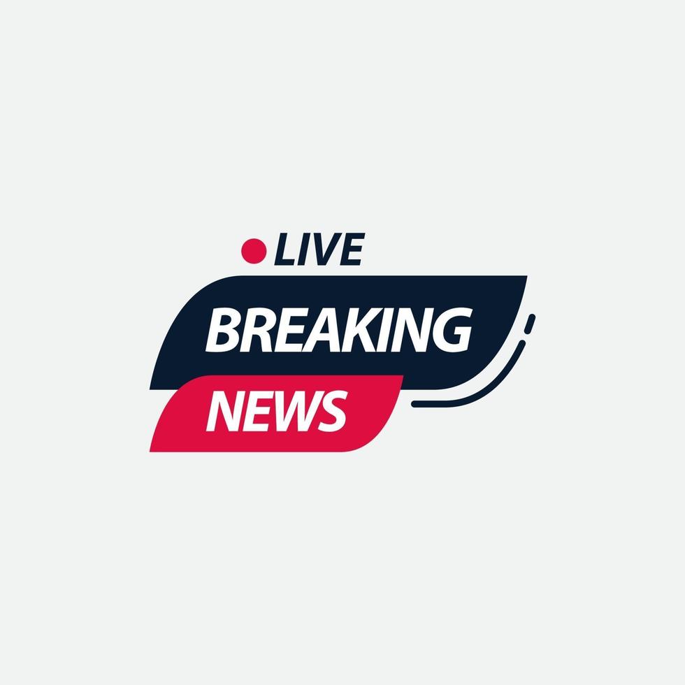 Breaking News Live TV Label Logo Vector Template Design Illustration