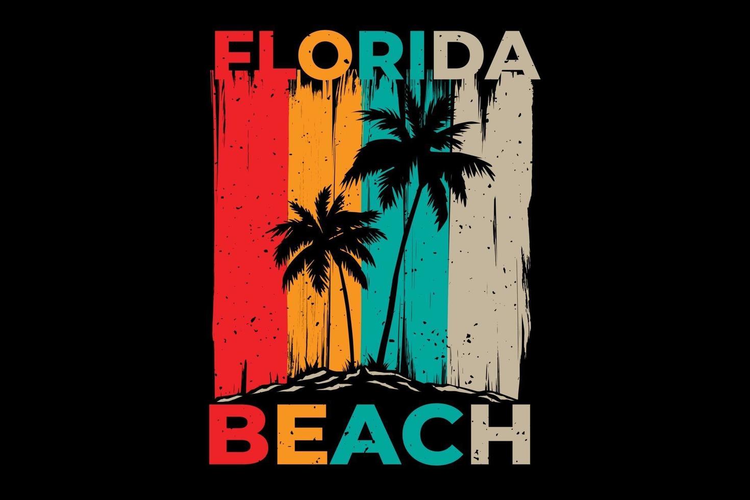 T-shirt design of florida beach island vector