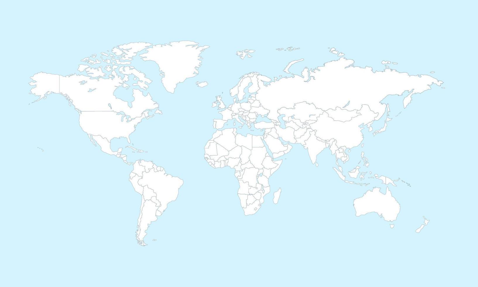 Blank World Map With Borders