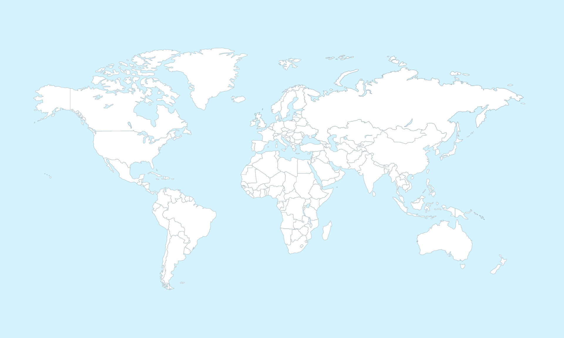 Large Blank World Map With Countries