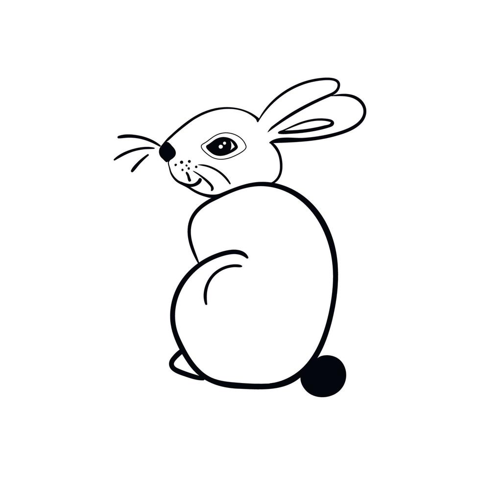 rabbit outline doodle sketch 22970826 Vector Art at Vecteezy