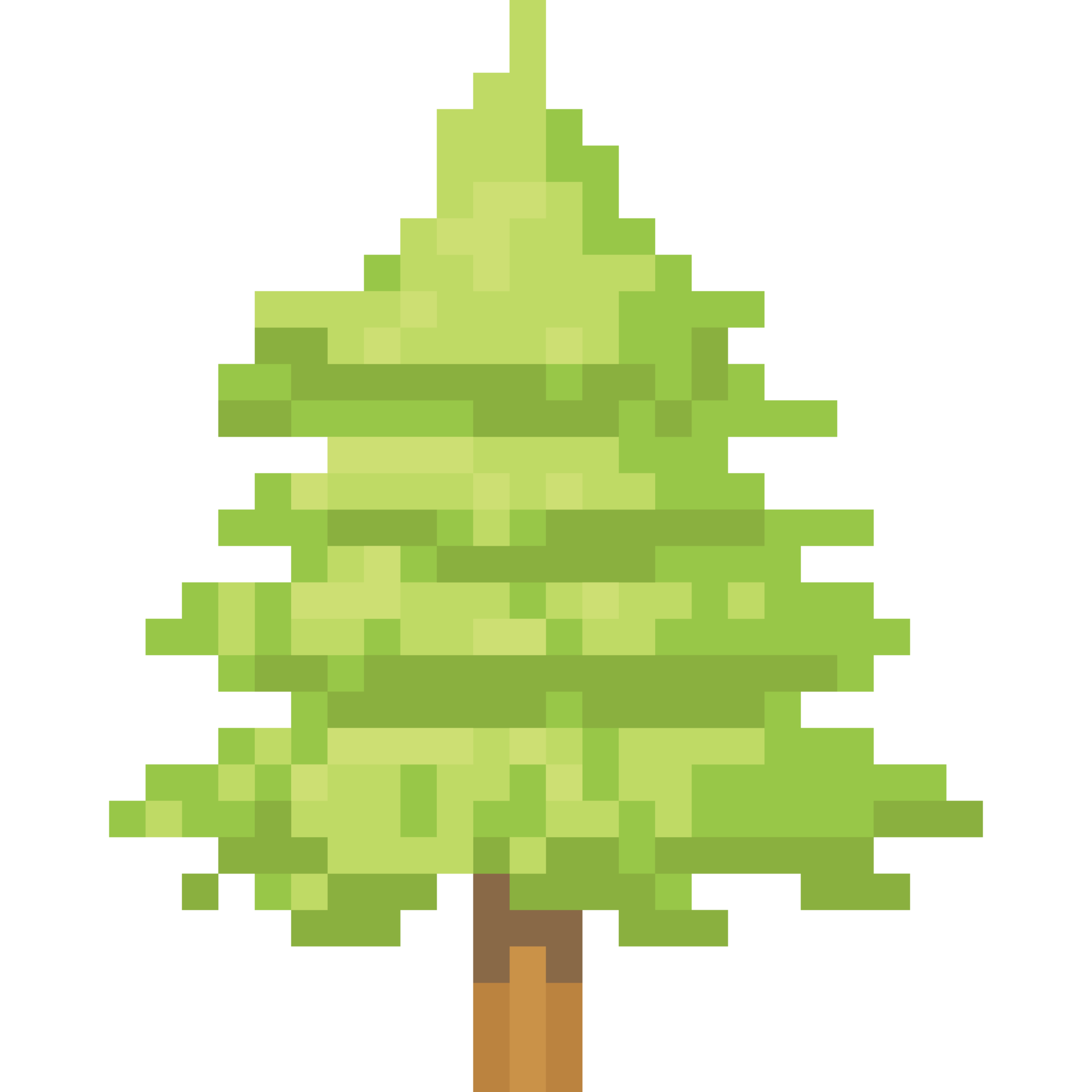 Pixel art pine tree 27190876 PNG