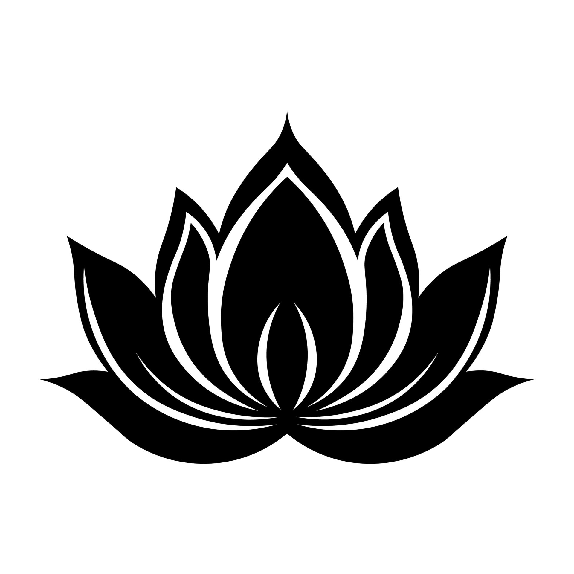 Lotus black vector icon isolated on white background 36175436 Vector ...