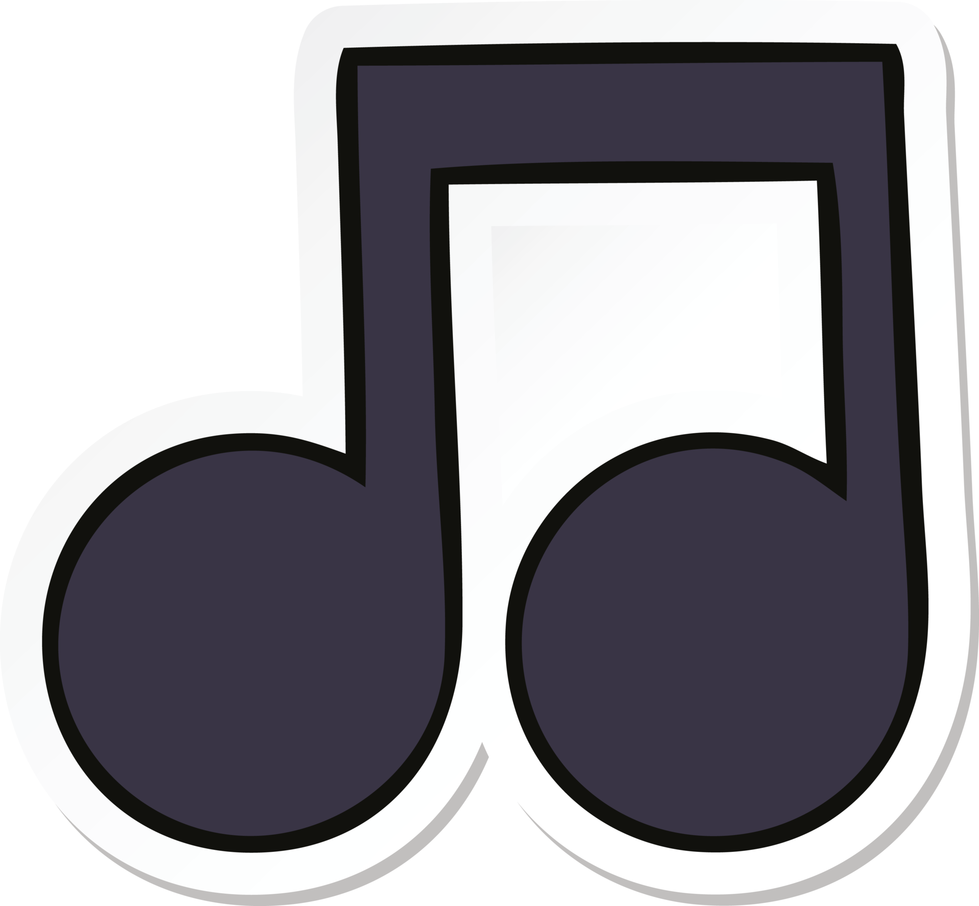 sticker of a cute cartoon musical note 45264433 PNG