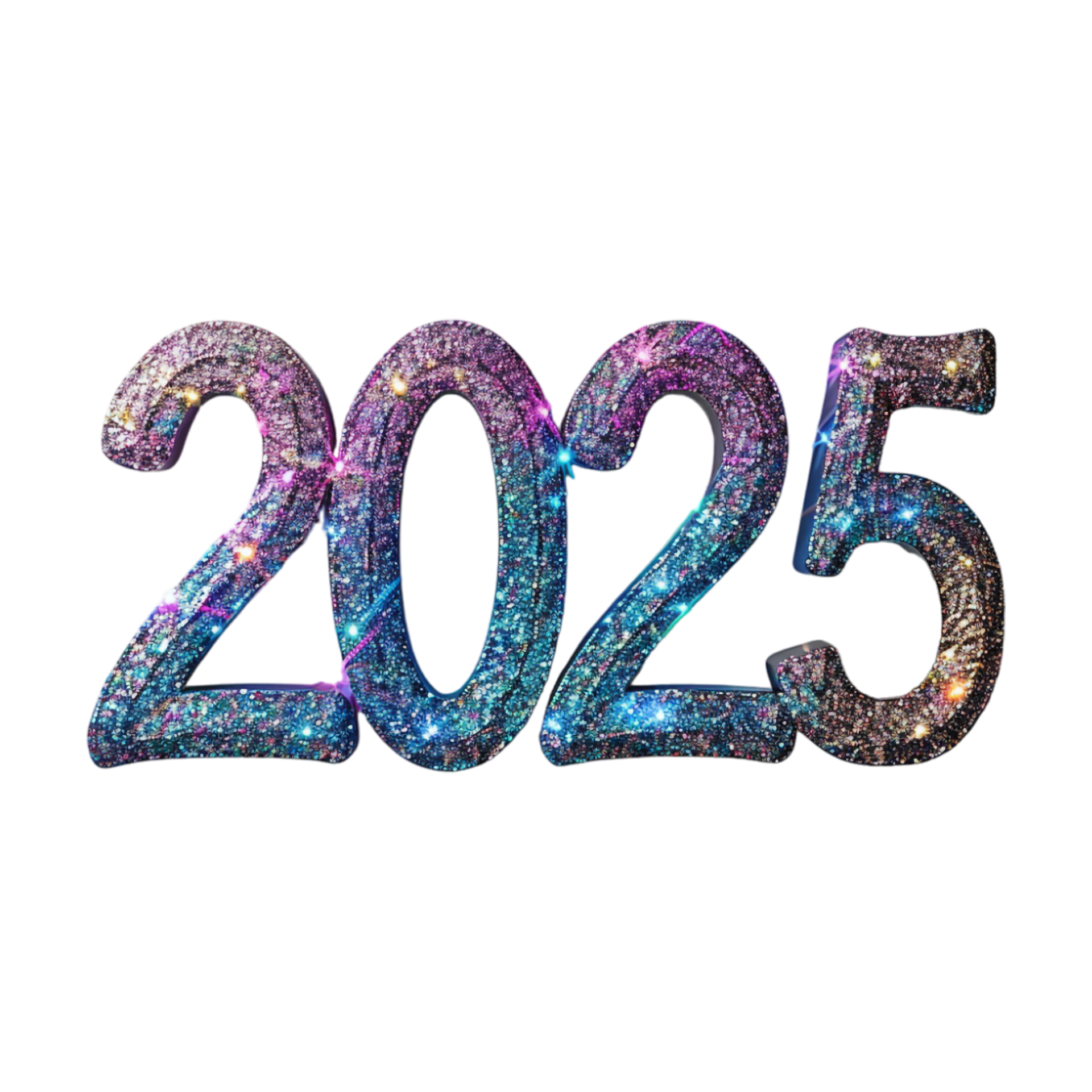 3D Text of 2025 for New Year on Transparent Background 47828866 PNG