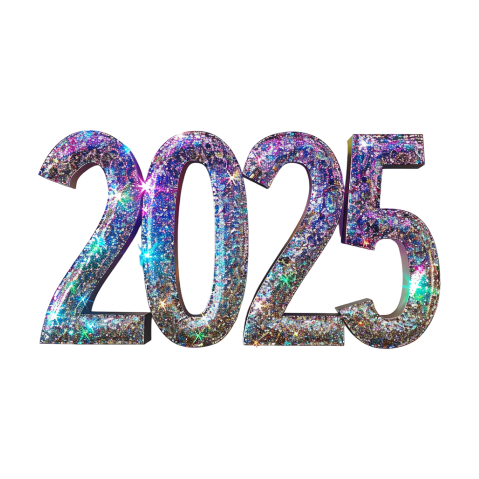 3D Text of 2025 for New Year on Transparent Background 47828876 PNG