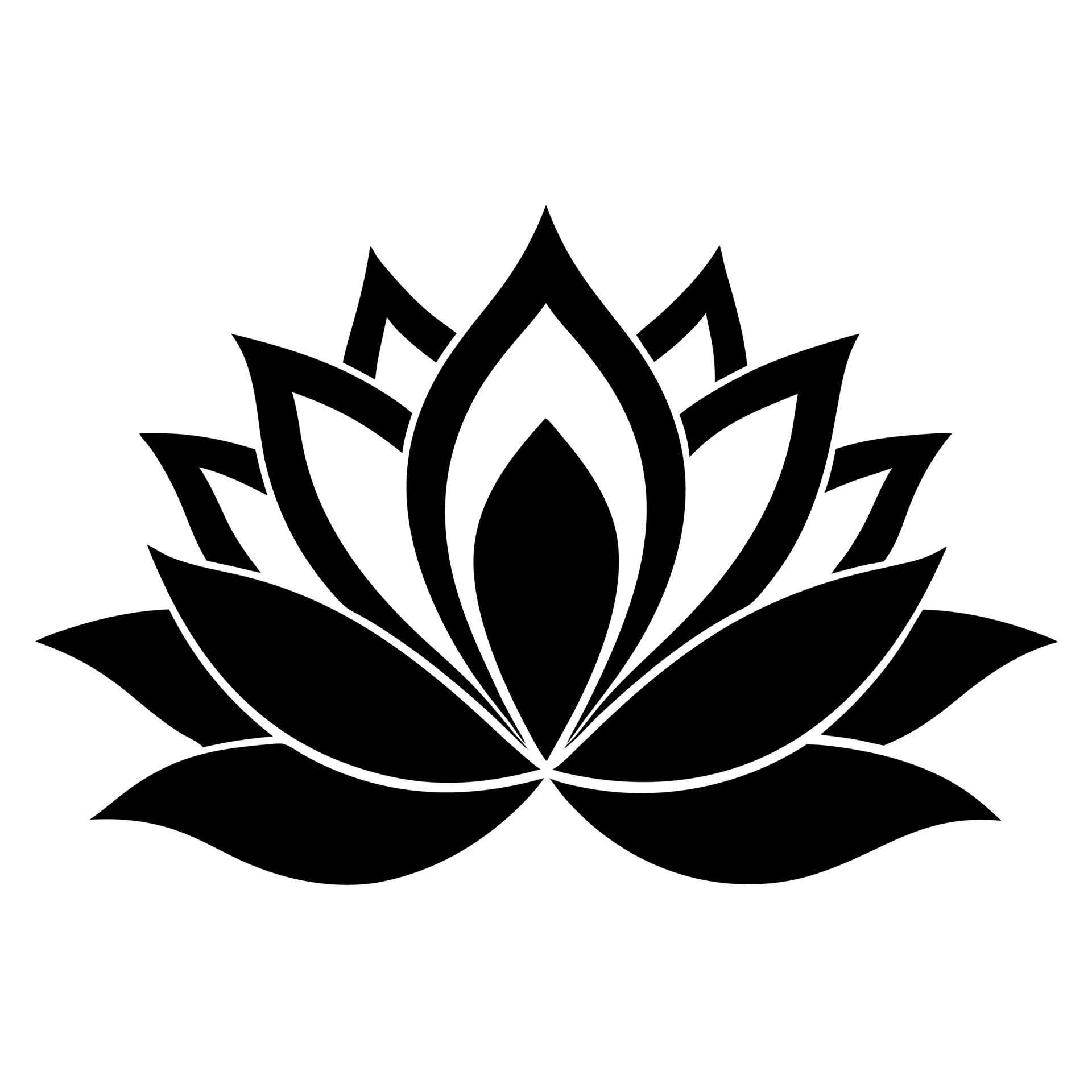 lotus flower logo black silhouette illustration 48369965 Vector Art at ...