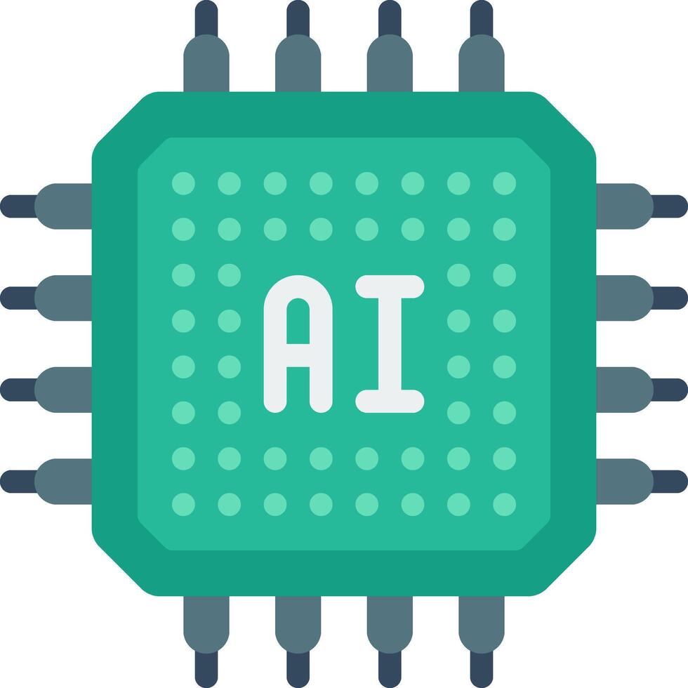 A flat icon of an ai chip vector