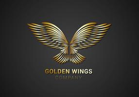 Golden Wings Logo Vector