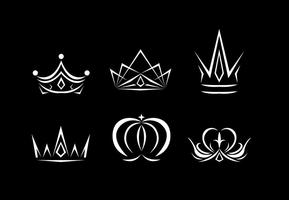 White Crown Logo Vectors 